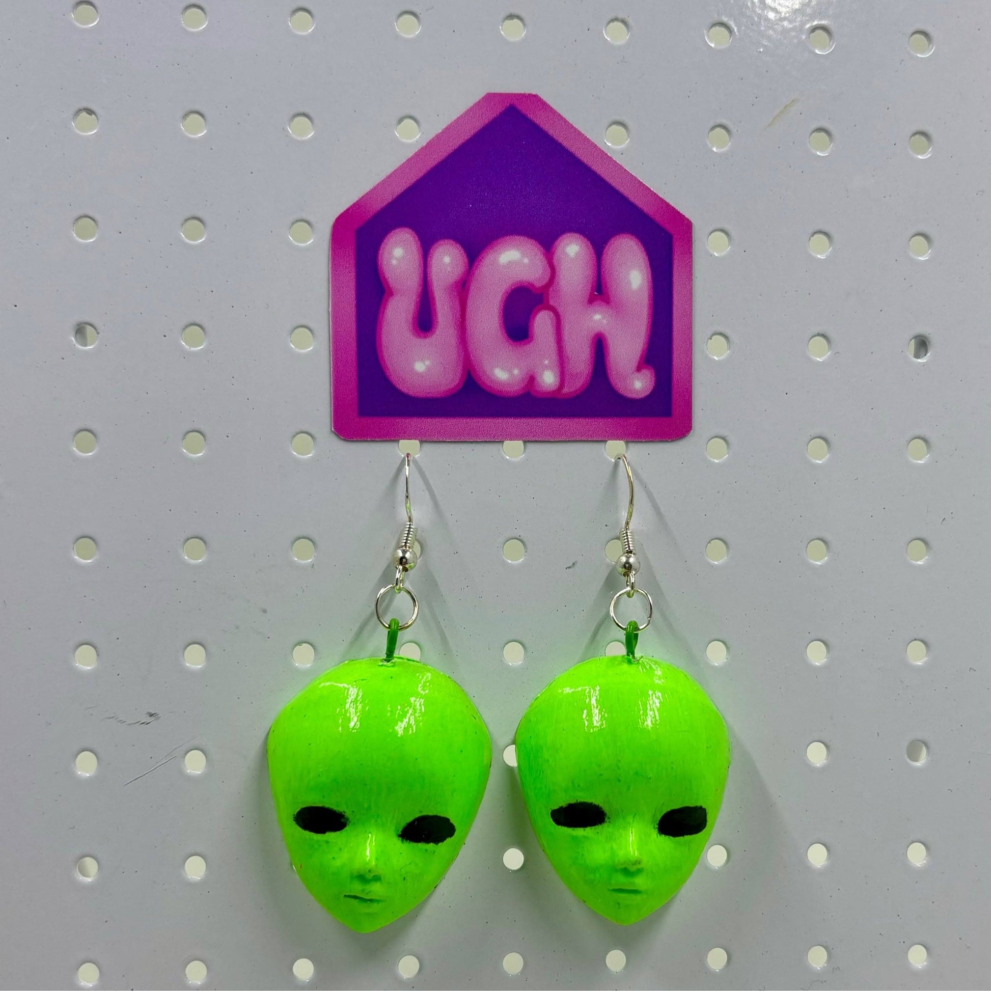 psychedelic ufo bold unique quality dangle earrings 2 neon camp