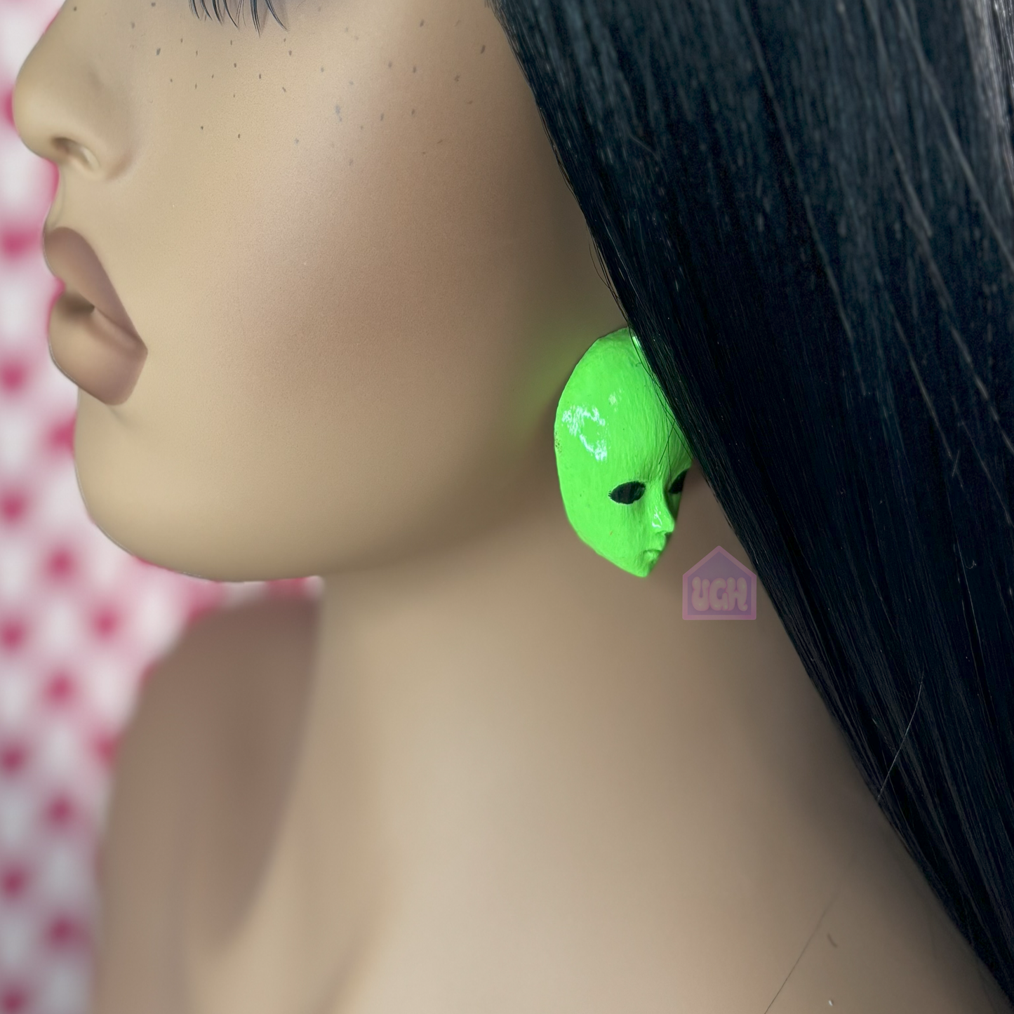 psychedelic ufo bold unique quality dangle earrings example neon camp