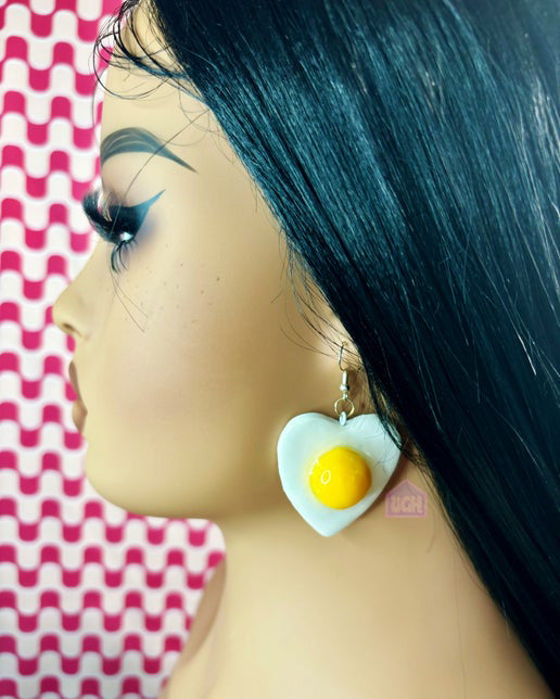 miniature food accessories bold unique quality campy dangle earrings  eggs example