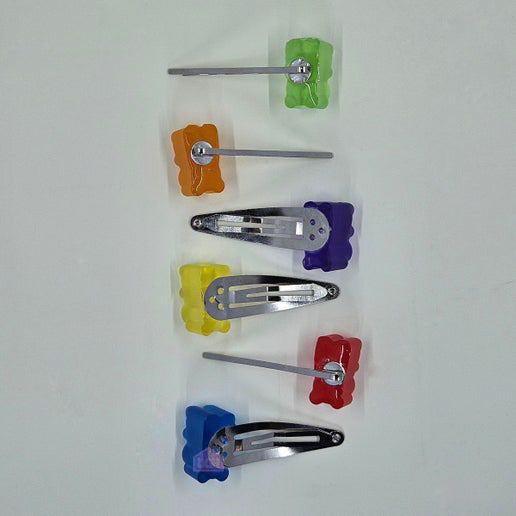 campy candy bold unique quality gummy bear hair clips back