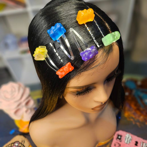 campy rainbow candy bold unique quality gummy bear hair clips 