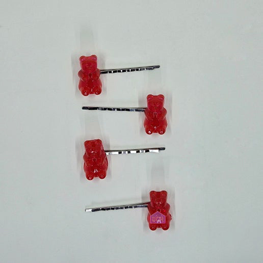 red candy quality bold unique clowncore hair accessories gummy bear 