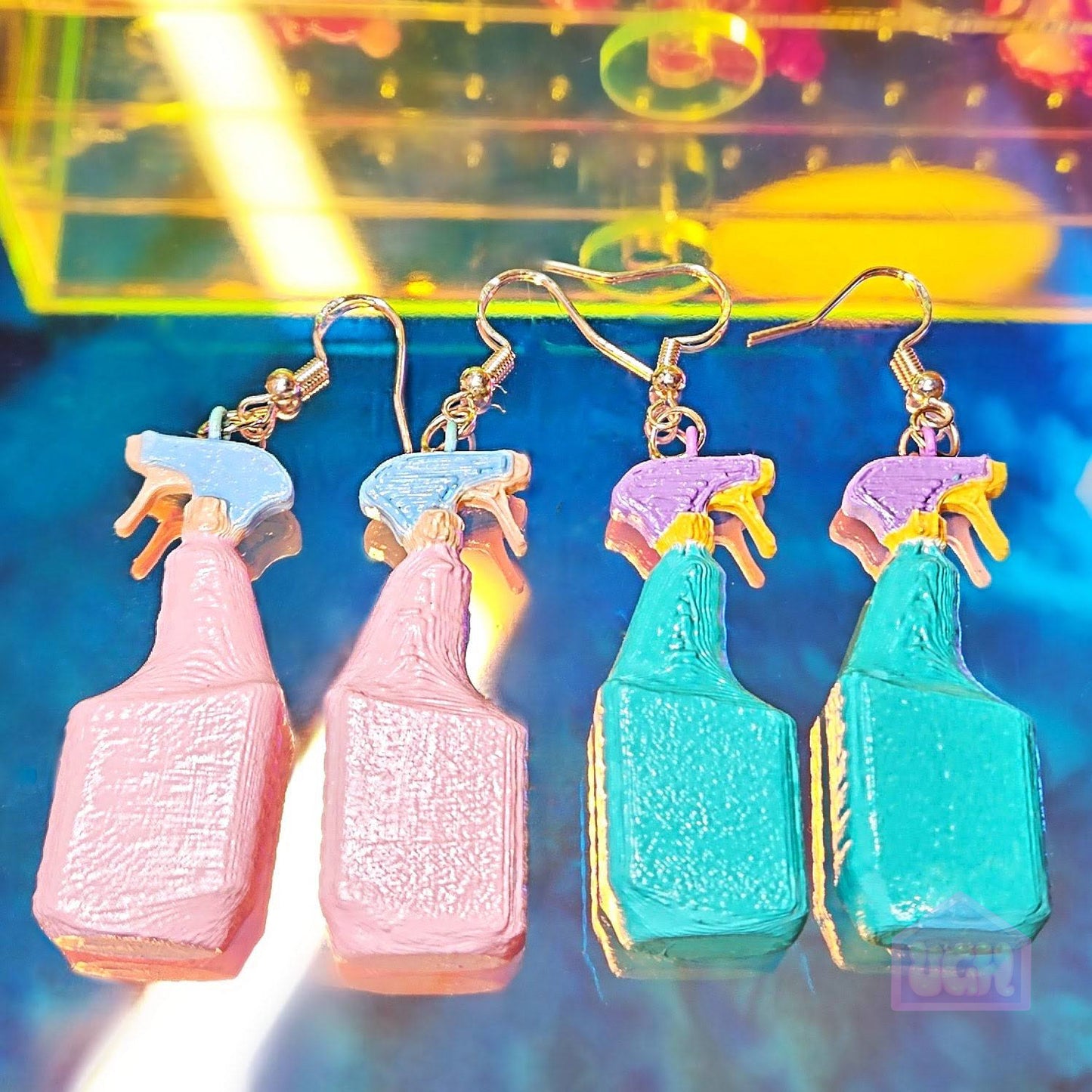 bold unique quirky pastel quality dangle earrings